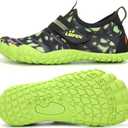 UBFEN Water Shoes for Kids Boys Girls Aqua Socks Barefoot Beach Sports Swim Pool Quick Dry Lightweight Toddler Little Big Kid A Green, 10 Toddler