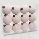 12PCS White Rustic Burlap Christmas Ornaments, 3.15" Handmade Jute Rope Balls, Farmhouse Christmas Tree Decorations, Boho Natural Hanging Ornaments for Holiday, Party & Home Dcor (White)