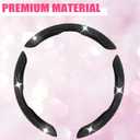 West Llama Diamond Bling Car Steering Wheel Cover with Crystal Rhinestones,3PCS Segmented Steering Wheel Protector,Universal for 99% Cars for Women(Black with Black Diamond)
