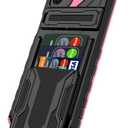 for Samsung Galaxy A14 5G Wallet Case with Credit Card Holder Stand Kickstand Slim Rugged Shockproof Heavy Duty Defender Armor Military Grade Protective Phone Case - Pink