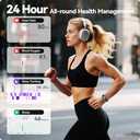 AMOLED Fitness Tracker Watch with 24/7 Heart Rate/SpO2/Sleep Monitor, IP68 Waterproof Smart Watch, Step Calorie Counter Pedometer Swimming Health Activity Trackers & SmartWatches for Women Men (fits 5.5-7.87 inch wrist, Matte Black)