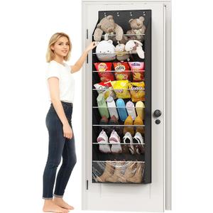 ZATOCL 8-Tier Over The Door Organizer, Space Saving Hanging Shoes Organizer and Storage Unit, Organizer for Closet, Bedroom, Entryway, Black