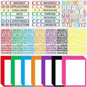43 Colorful Sheets Science Fair Board Supplies Self Adhesive Presentation Science Subtitles Fair Project Titles Personalized Letter Sticker Supplies for Classroom Office