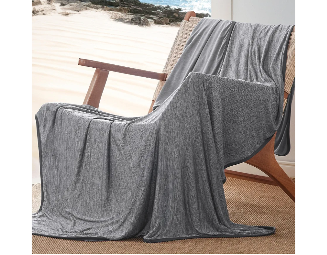 Bedsure Cooling Blanket for Hot Sleepers, Dorm Room Essentials for Girls Guys Cold Throw Blanket for Sleeping, Summer Ice Lightweight Bedding Thin Cool Bed Gifts with Rayon Derived from Bamboo, 50x70