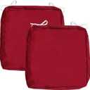 Sqodok Patio Cushion Covers 18x18 Waterproof Outdoor Cushion Covers Replacement 2Pack Patio Cushion Seat Slicovers with Ties for Sectional Sofa, Wicker Chair, Dark Red