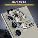 YWXTW Camera Lens Protector for Samsung Galaxy S24 Ultra Accessories, [3x Impact Resistance] Individual Metal Ring Tempered Glass Camera Screen Protector, Case Friendly, 1 Set (Titanium Gray)