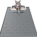 Garoopion Cat Litter Box Mat, Large 34" X 22" Cat Litter Mat, Waterproof Silicone Pad for Floor, Dark Gray