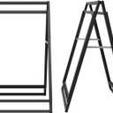 Heavy Duty Slide-in Folding A Frame Sign Sidewalk Sign20x30Inch Sandwich Board Steel Metal Double-Side Pavement sign Corrugated Plastic Poster (20x30 inch(Frame only))