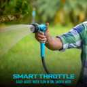 Aqua Joe AJHN102 Heavy-Duty Metal Multi-Function Hose Nozzle with Smart Throttle and 7 Sprayer Patterns