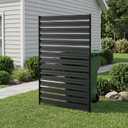SMARTSTANDARD Metal Air Conditioner Fence 1 Panel - 38" W x 60" H Outdoor Privacy Screen, No Dig Pool Equipment Enclosure, Trash Can Screens, Garden Fencing for AC Unit Patio Backyard, Black