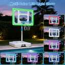 Oversized Pool Basketball Hoop with Super Bright Solar Lights, Poolside Basketball Hoop with 32" Shatterproof Backboard, Height Adjustment Pool Basketball Goal with Stainless Steel Rim,2 Balls
