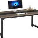 Tribesigns Modern Computer Desk, 63 x 31.5 inch Large Office Desk Computer Table Study Writing Desk Workstation for Home Office, Grey/Black