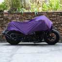 X AUTOHAUX Motorcycle Cover Lightweight Half Cover Outdoor Waterproof Rain Dust Protector Purple M Size for Most Full Dress Touring Cruiser