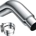 JY PERFORMANCE 4 Inch (ID) Diesel Exhaust Tip Elbow Tip 4'' Inlet 5'' Outlet 23'' Long Chrome Turndown Exhaust Tip with Clamp