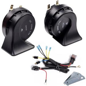 Car Horn Truck Horn 12V BANHAO Horns Waterproof High Low Tone Universal Fit Super Loud Electric Snail Horns Kit for Trucks Cars Trains Pickups Off-Road Vehicles