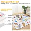 Premium Baby Playpen with Mat, 71x60 Inches Extra Large Playpen for Babies and Toddlers, Indoor & Outdoor Activity Center, Safety Baby Play Pen with Gate Prints