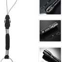 5 x Operitacx 10 Pcs Detachable Nylon Lanyards for Small Electronic Devices Usb Flashlight Tail Rope with Easy-Open Ring and Buckle for Phone Key Holder (Black)