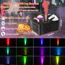 Fog Machine,1000W DJ Smoke Machine Maker with Disco Ball&6 RGB LED Lights Produce 30000 CFM Smoke Vertically or Horizontally by Remote Control for DJ Party Wedding Stage Show Lighting