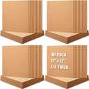 Kosiz 40 Pack Cork Board Square 12" x 12", 1/4" Thick Cork Board Tiles Bulk for Wall Self Adhesive Bulletin Corkboards Tiles Sheet for Wall School Office Home Decoration