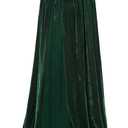 Unisex Hooded Cape Long Velvet Cloak with Hood Halloween Christmas Cosplay Costumes 63inch A001GXL Green (XL)