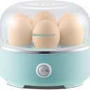 Elite Gourmet EGC115M Easy Egg Cooker Electric 7-Egg Capacity, Soft, Medium, Hard-Boiled Egg Cooker with Auto Shut-Off, Measuring Cup Included, BPA Free, Retro Mint