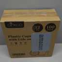 Ginkgo 100 Pack 12 oz Plastic Coffee Cups with Lids and Straws, Disposable Clear To Go Iced Coffee Cups for Milkshakes and Cold Beverages  Coffee Bar Essentials for Home and Shops