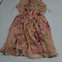 Jessica Howard Women's Fit and Flare Midi Dress with Tie Neck in Chiffon Lurex 22W Blush