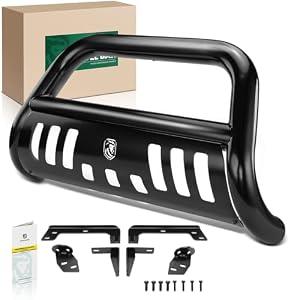 YHTAUTO 3" Bull Bar Push Bar with Skid Plate Light Mount Fit Honda Ridgeline 2017-2026 V6 3.5L, Alloy Steel Brush Guard for Truck Front Bumper Off Road Accessories