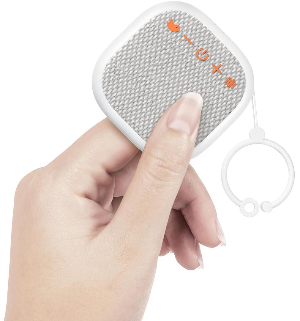 Portable Sound Machine, in-Ear Ultra Slim Mini White Noise Sound Machine with 17 Soothing Sounds for Adult Kid Baby, Timer, Memory Function, Rechargeable Noise Maker for Sleep Travel Home