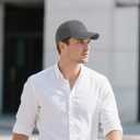 Men Summer Adjustable Performance Hat Breathable Snapback Laser Perforated Mesh Baseball Cap (Gray)