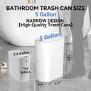 FRESHLIX Automatic Motion Sensor Bathroom Trash Can with Lid, 5 Gallon Touchless Trash Bin,Smart Electric Narrow Waterproof Garbage Bin for Toilet, Office, Bedroom, Living Room, Dorm (White