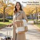 h Blanket Soft Throw Blanket Faux Fleece Cashmere Plaid Warm Shawl Thick Knitted Plush Cozy Comfy for Women Throw Blanket for Sofa Couch Bed Queen King Size 55x66 in (Khaki)