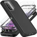 for Samsung Galaxy S20 Case, with 2Pcs [Self Healing Flexible TPU Screen Protector & Camera Lens Protector] Military Grade 3 in 1 Heavy Duty Case for Galaxy S20 5G 6.2 inch (Black/Grey) (for Galaxy S20[NOT FIT S20 FE/S20 Plus/S20 Ultra])