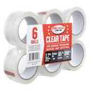 Pacific Mailer Clear Packing Tape, Heavy Duty Packaging Carton Tape for Shipping Packaing Moving Sealing, 2 Inch Wide, 2.7mil Thickness, 65 Yards Per Roll [Pack of 6]