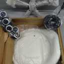 KKTONER PU Leather Round Rolling Stool with Back Rest Height Adjustable Swivel Drafting Work SPA Task Chair with Wheels White