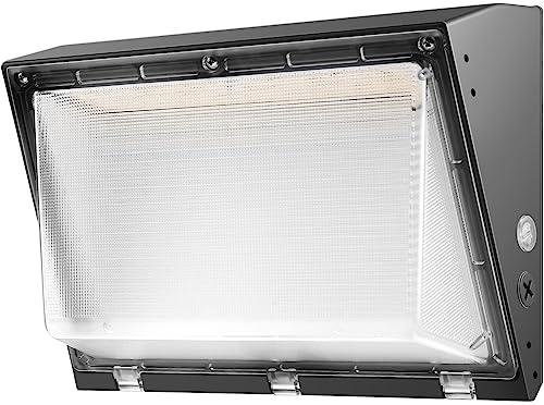 Dimmable 100W LED Wall Pack Light with Dusk to Dawn Photocell, 100-277V 14000LM 600-800W HPS/HID Equiv., 5000K Daylight Outdoor Security Lighting, UL Commercial Wall Mount Lights for Warehouse