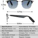 Smart Glasses, Bluetooth Sunglasses Hands-Free Calling with Mic & Speakers, Bluetooth 5.3 with UV400 Polarized Lenses, Stereo Audio Wireless Headset for Cycling Running Hiking