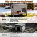 Large Dog House Outdoor with Dog Mat Weatherpoof Plastic Dogs Houses Indoor Waterproof Stray/Pet Dog Shelter Outside for Large and Medium, 25.6"D x 38.2"W x 32.3"H