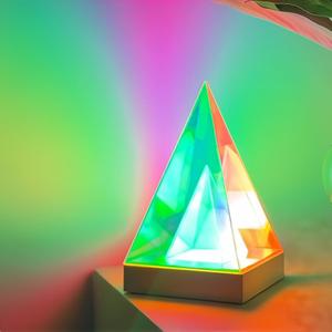 Room Decor Pyramid Night Light,Adjustable Room Lights for Kids,3D Illusion RGB Gaming Lights for Bedroom for Teen Boy Mood Light,Creative Home Decoration for Bedroom Bedside Living Room Desk (Red)