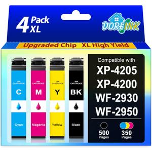 232XL Ink Cartridge Remanufactured for 232XL 232 XLCombo Pack Compatible with WF-2930 WF-2950 XP-4200 XP-4205 Printers, Black Cyan Magenta Yellow 4 Pack