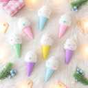 6 Pcs Ice Cream Ornaments Hanging Candy Gift Macaron Sweet Dessert Foam Pendant for Valentines Day Easter Decor Birthday Party Supplies