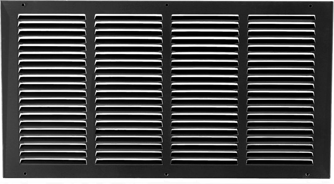 20"w X 8"h Steel Return Air Grilles - Sidewall and Ceiling - HVAC Duct Cover - Black [Outer Dimensions: 21.75"w X 9.75"h]