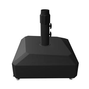 AreShark Fillable Mobile Patio Umbrella Base Heavy Duty Market Stand for Deck, Poolside w/ 4 Wheels, 2 Locks, 2 Knobs, Wind-Resistant Design - Black