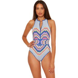 BECCA Womens Summer Breeze One Piece Swimsuit, High Neck, Bathing Suits for Women (Small, Multicolor)