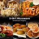 BLACK+DECKER 5-in-1 Microwave Oven with Air Fry, Combi, Bake, Roast, and Convection Cooking, 0.9 cu. ft. Countertop Microwave, Stainless Steel, 900 Watts, Child-Lock, ES9P032NA