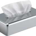 Tissue Box Cover, Rectangular Mirror Wall Mounted Facial Paper Holder Dispenser, Prefert for Storage on Bathroom Vanity, Kitchen, Night Stand, Countertops Office and Car.