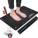 Grounding Mat 24"x16" with Conductivity Tester for Conductive Carbon Used for Pain Relief, Improved Sleep and Wellness with 17-Foot Cord - Non-Slip Earthing Mat for Home, Office, and Gym by ZenOasis