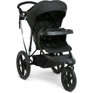 Delta Children Apollo Jogging Stroller - Shock Absorbing Frame with Large Canopy & Recline - Car Seat Compatible, Black
