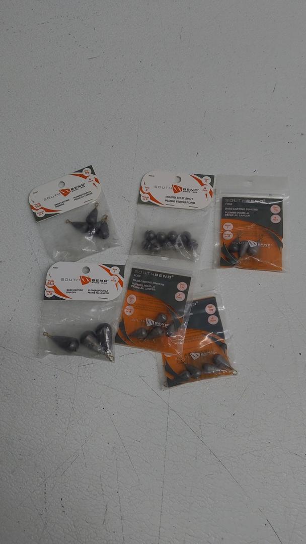 South Bend Bass Casting Sinker 1/ 4 oz, 4 Pieces (Black), Pack of 3; South Bend Bass Casting Sinker Size 1, 3 Pieces, Pack of 3