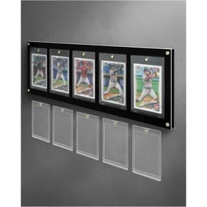 5 Card Display Frame, Black Acrylic for Trading Cards